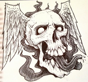 Winged skull