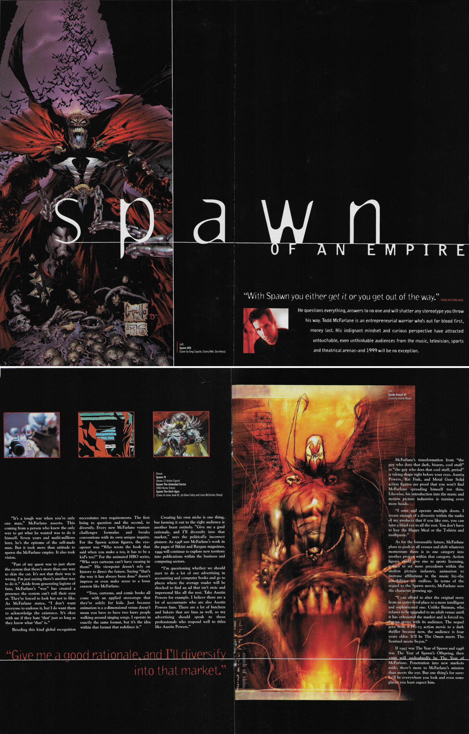 “Spawn of an Empire” from the 1999 McFarlane Toys Catalog BattleGrip