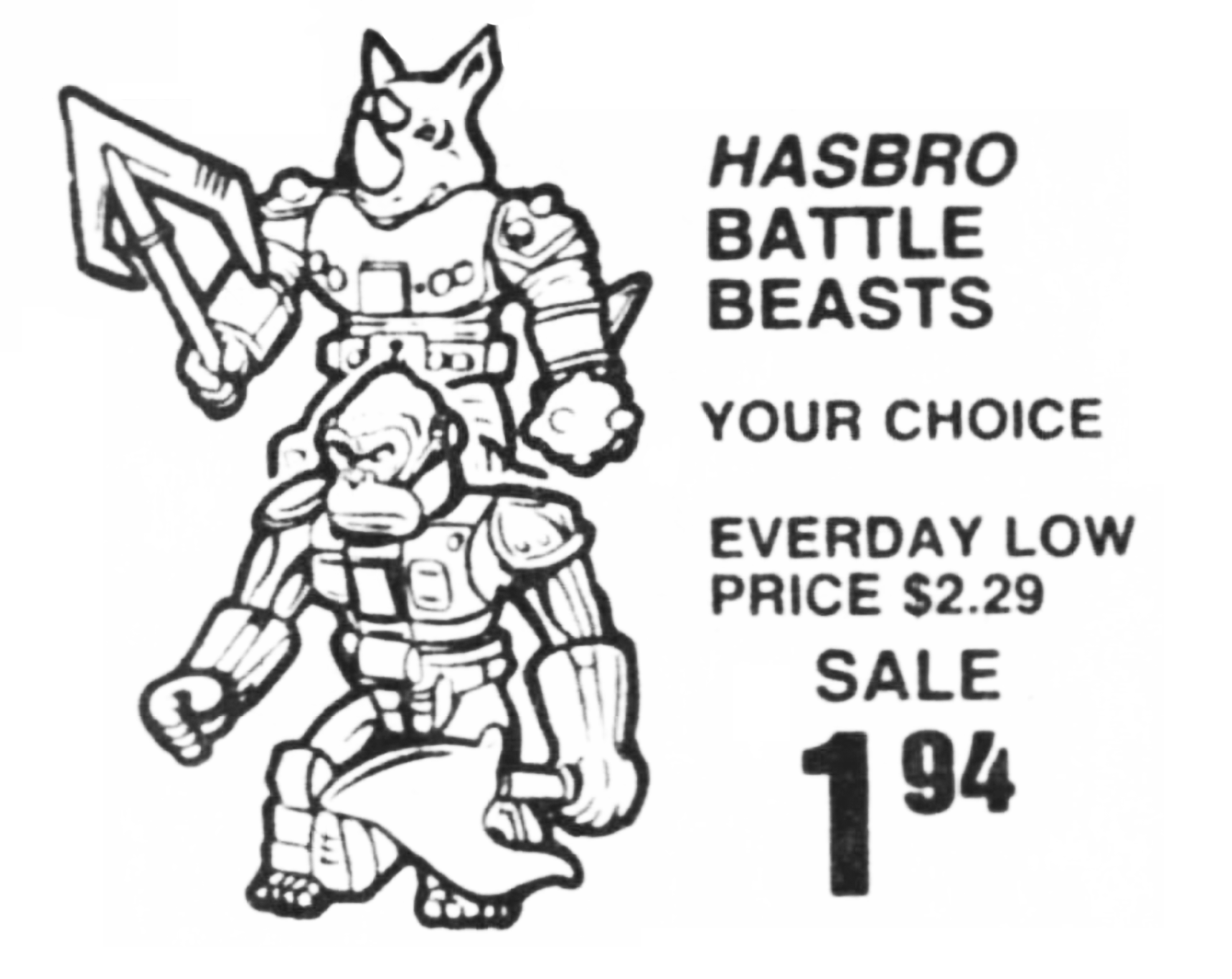 Battle Beasts Priced at $1.94/each in 1987 – BattleGrip